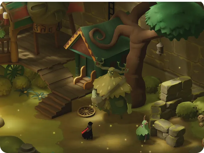 Captura del juego Deaths Door donde se ve un bosque