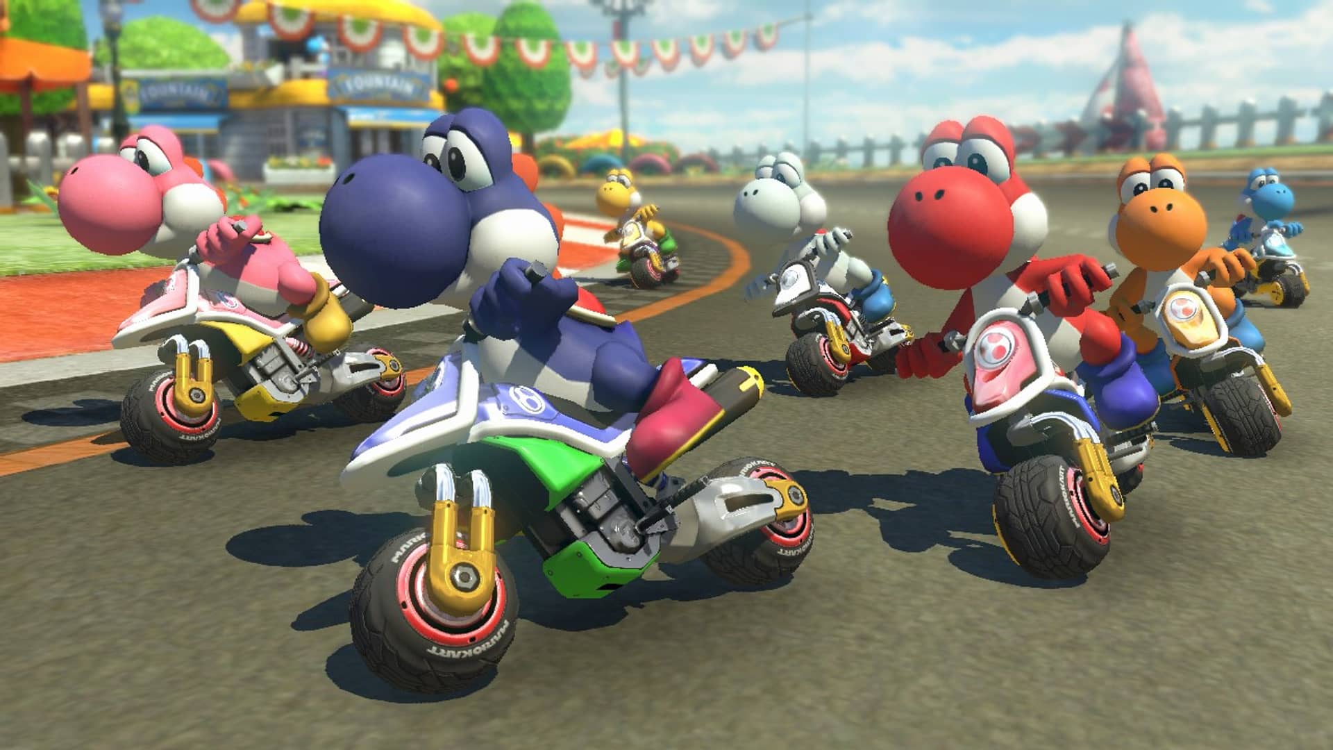 Captura del juego Mario Kart 8 Deluxe que es uno de los mejores juegos de switch de multijugador